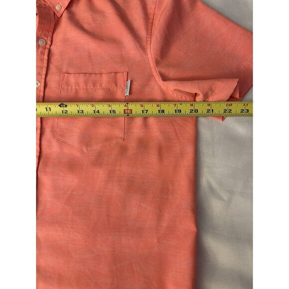 CHUBBIES Short Sleeve Button Down Shirt Men Small Salmon Performance Beach - Picture 11 of 11
